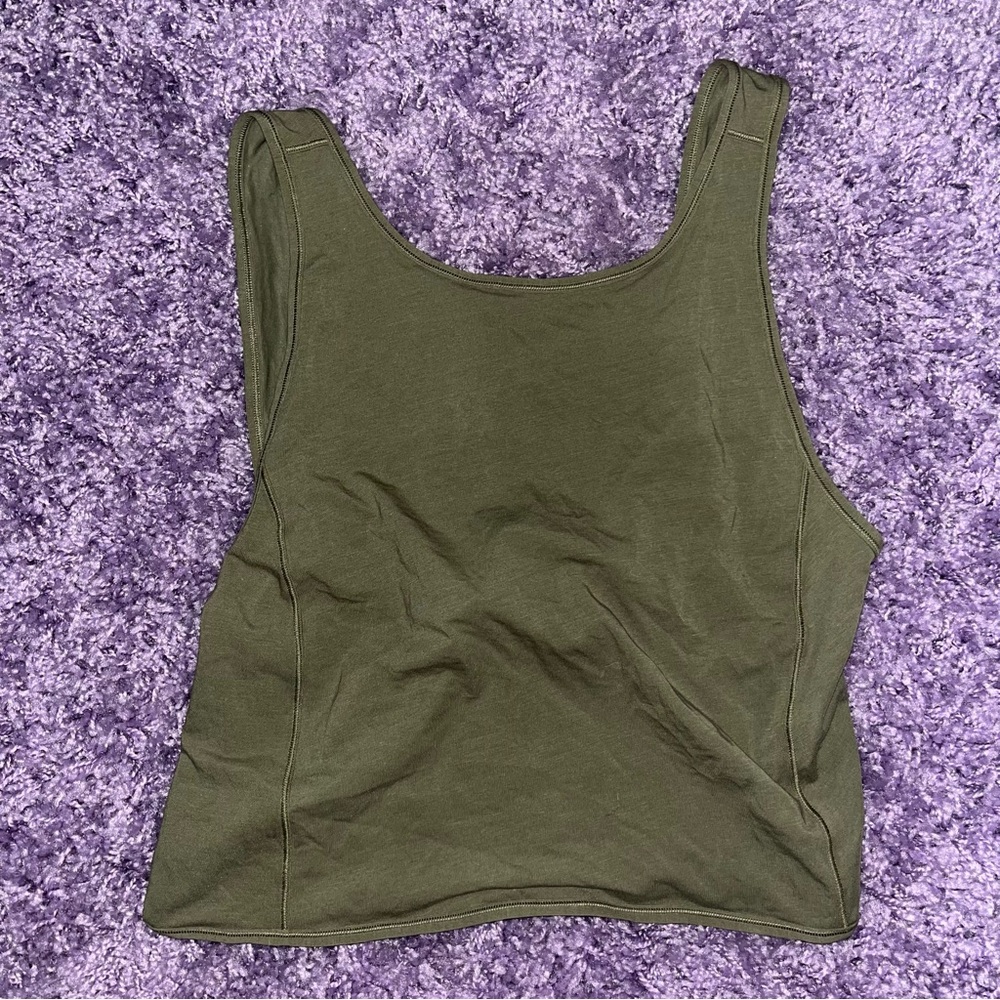 lululemon olive green tie top